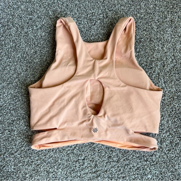 Athleta Peach Conscious Cut Out Crop Top Yoga Sports Bra, Size Medium - Picture 8 of 9